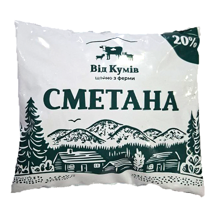 Сметана ВІД КУМІВ відсоток жирності 20 % 350 гр